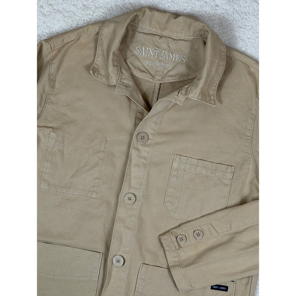 Saint James Other - Saint James Mens Size 38 Sirocco Chore Coat Tan Khaki Cotton Canvas Work Jacket